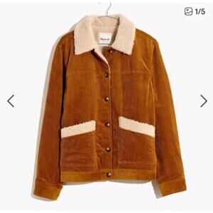 Madewell Sherpa-Lined Corduroy Swing Chore Coat Barn Jacket Size XS